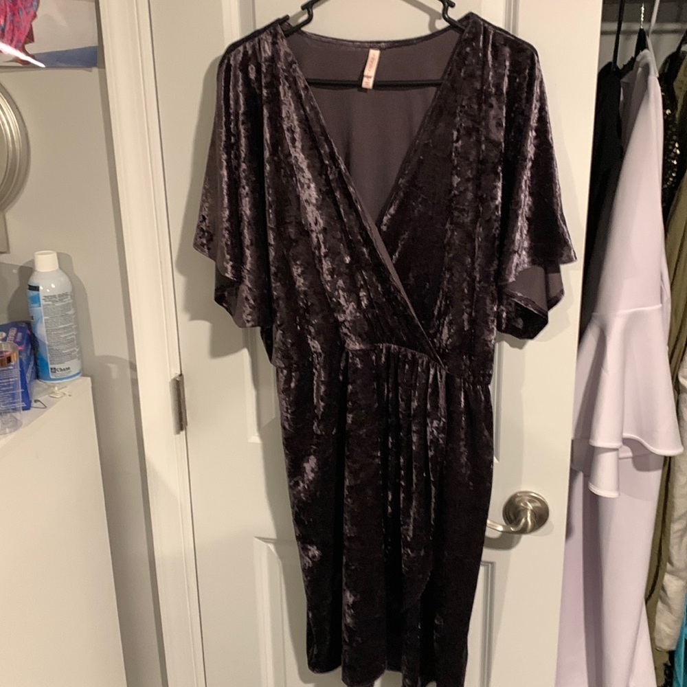 Light Purple Suede Plus Size Dress